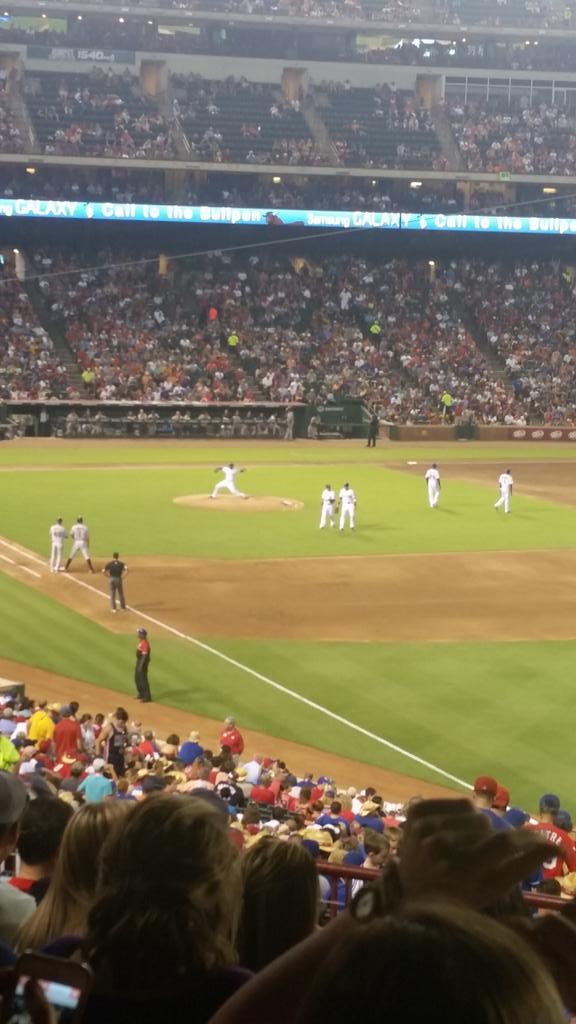 Mrs_K_Lambert's tweet photo. #samfreeman is now pitching! A @Hebron_HS grad!! http://t.co/WDpbFIyRWy