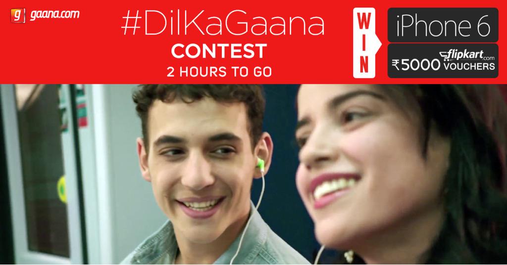 gaana's tweet photo. Gear up! #DilKaGaana #ContestAlert Less than 2 hours to go! Starts at 10.30am today! #Win iPhone6 http://t.co/MtldFLrepJ