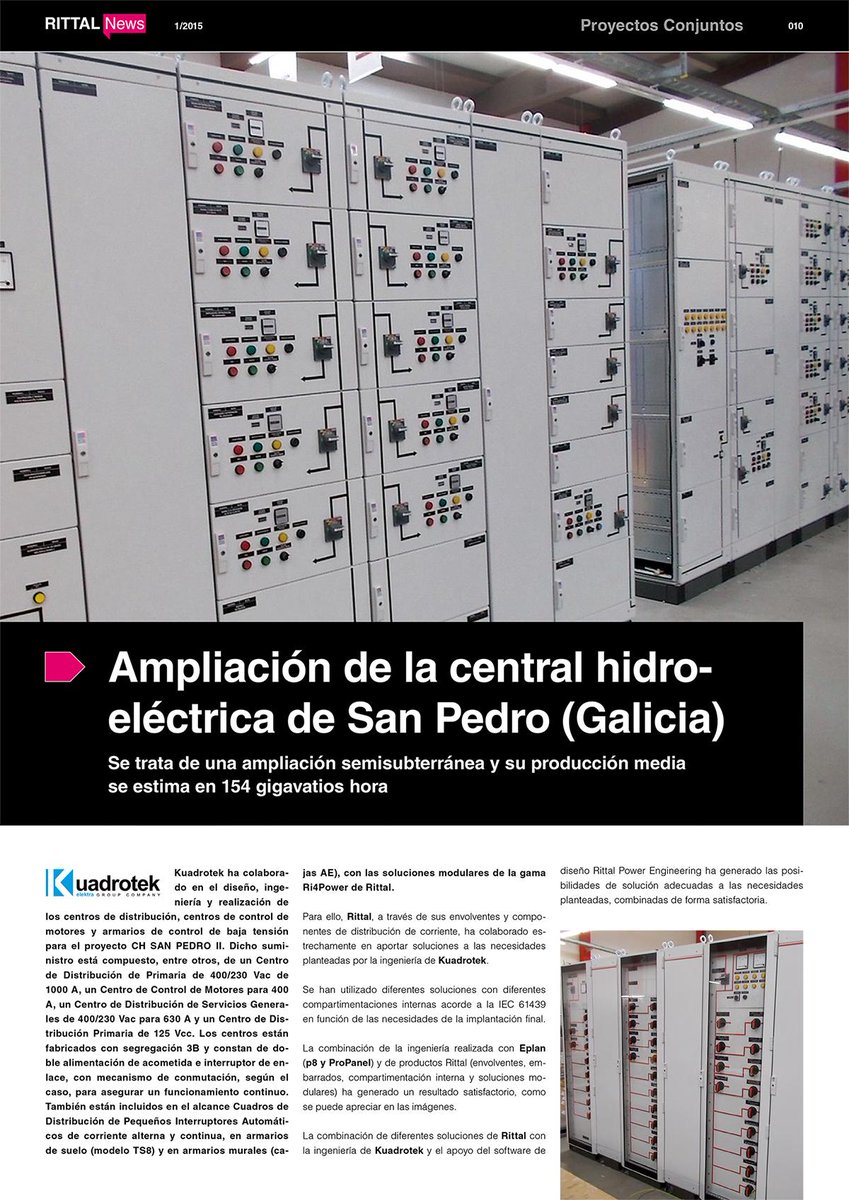 KUADROTEK's tweet photo. Ampliación CH de St Pedro: Un proyecto que combina la ingeniería de @KUADROTEK con las soluciones de @Rittal_ES http://t.co/WLw3Hkl6DW