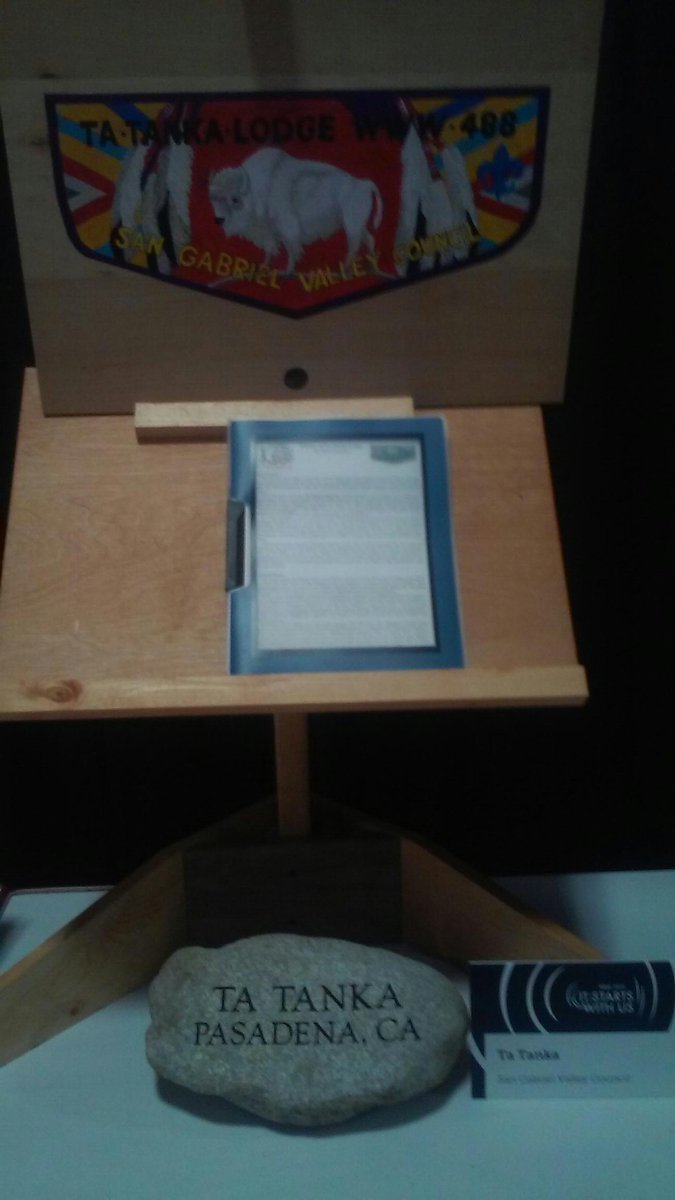 SteveScouting's tweet photo. The complete @TaTanka_488 Centennial Legacy display with rock, history and lid. Firewood not included http://t.co/NOijllV10s