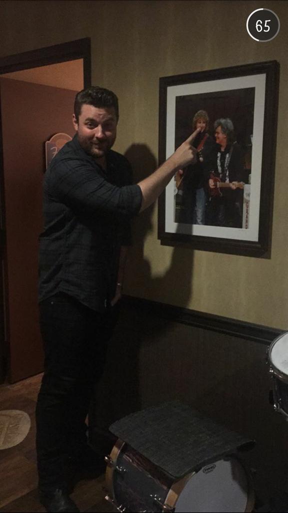 txdebster's tweet photo. Hey @opry! Thanks for letting @ChrisYoungMusic take over snapchat tonight! That fro, though, @DierksBentley! #CYopry http://t.co/j0if8zK4UF
