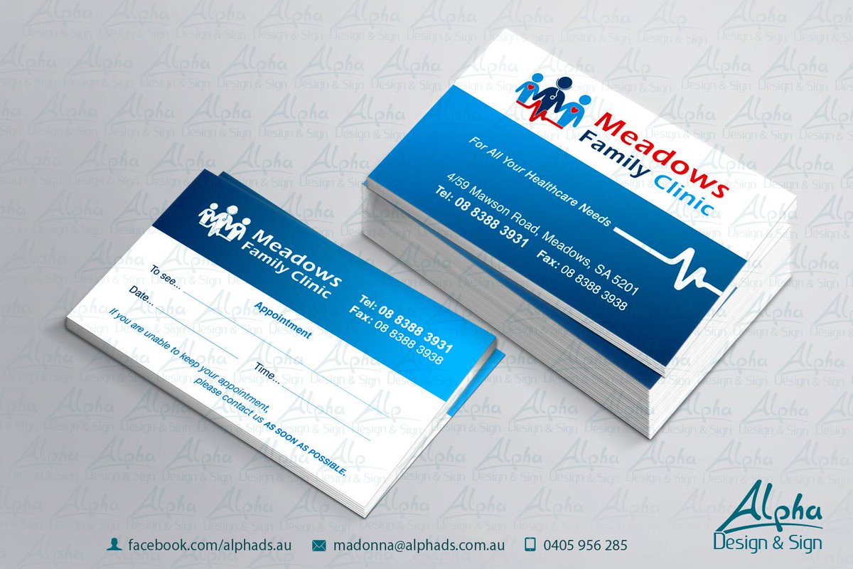 AlphaDesignSign's tweet image. Meadows Family Clinic #businesscards