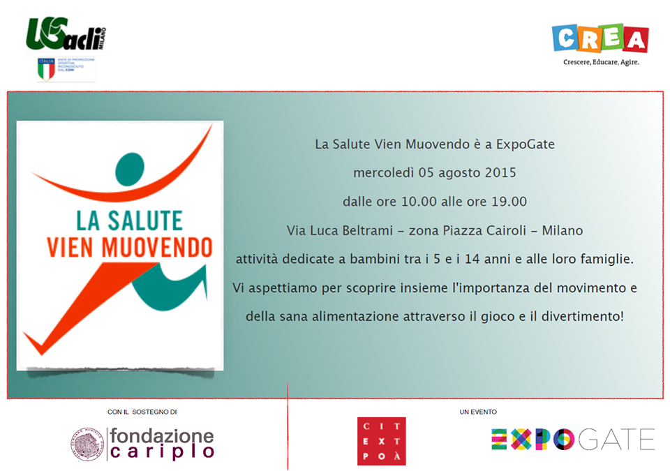 dgambardella's tweet photo. La #salute vien muovendo, oggi giornata contro #obesità infantile a @Expo2015Milano http://t.co/Fs9sndnB2i #Expo2015 http://t.co/41kpHZQBAl