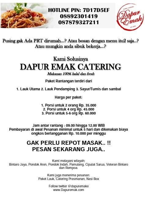 DapurEmake's tweet photo. Kami menyediakan rantangan utk perumahan, kos2an, apartemen &amp; ktr... pin:7D17D5EF http://t.co/qQlSM7b7iB @apaajaIKLAN @IklanCeloteh