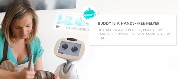 BUDDYはハンズフリーヘルパーです、彼があなたに必要とされるときにいつでもそこにいる。あなたが料理する間、彼はレシピを勧めることができます、あなたのメッセージを読んでいることができます。indiegogo.com/projects/buddy…