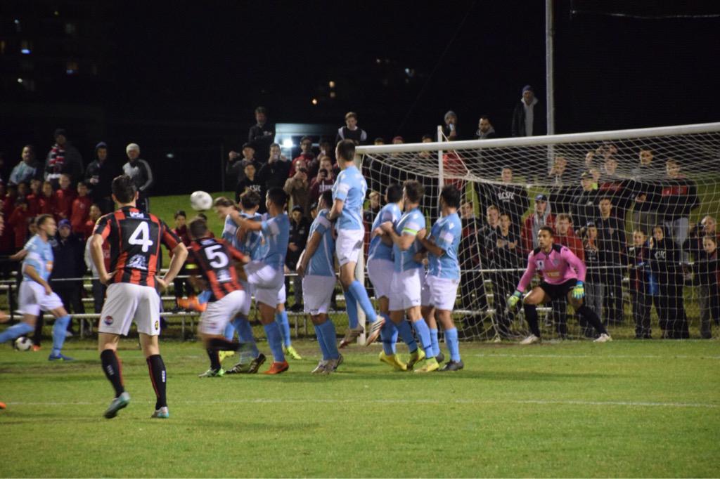 Rockdale taking a free kick; photo: Perth SC