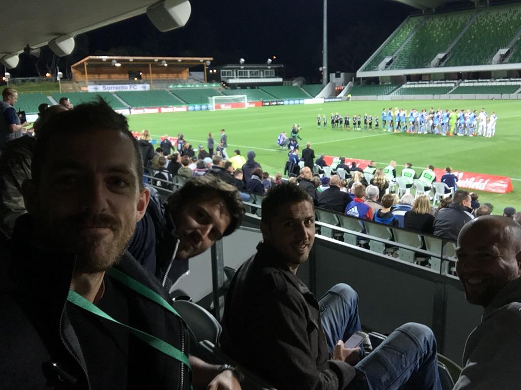 At @nibStadium supporting Perth &amp; WA football in the @FFACup.
<a href="/DinoDjulbic/">Dino Djulbic</a> <a href="/Golec101/">Antony Golec™</a> <a href="/dferreira_13/">Diogo Ferreira</a>
#Sorrento v SFC. 👍