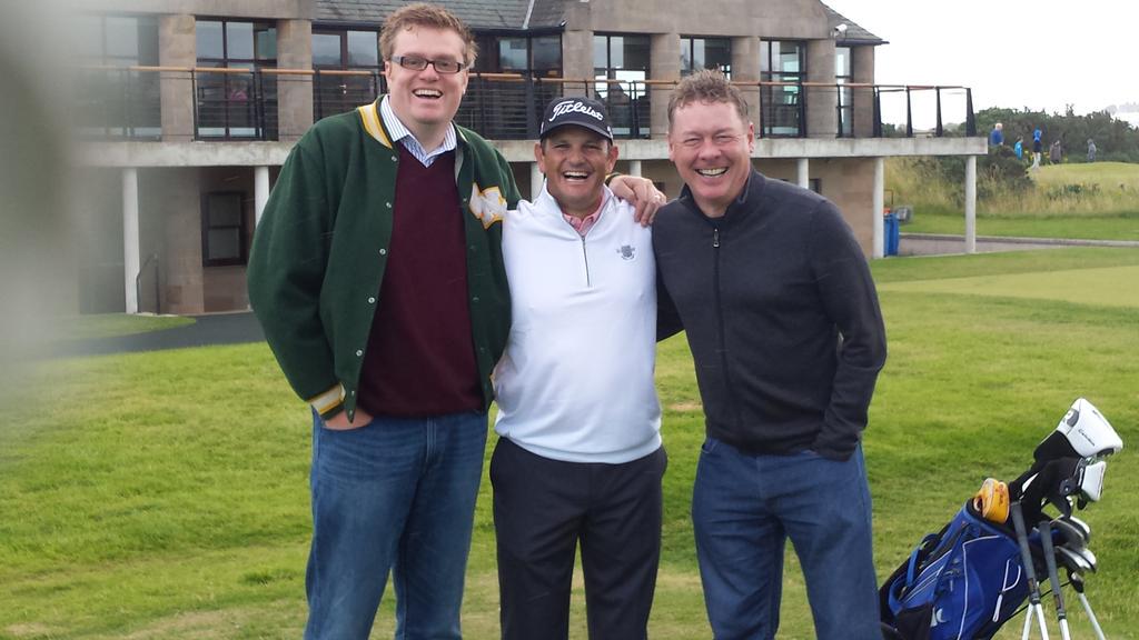 NClarksonGolf's tweet photo. After 23 years @CLT49erMensGolf team back together in St Andrews @VinMarcello @WinningGolfMind #EuropeWin #Niners http://t.co/zj6n5OFUYK