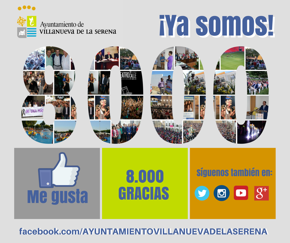 aytovvaserena's tweet photo. Nuestra página en #Facebook alcalnza 8.000 "likes". 
¡Muchas gracias!
http://t.co/EQ3IuDBWr3 http://t.co/sHH9OWaSxe