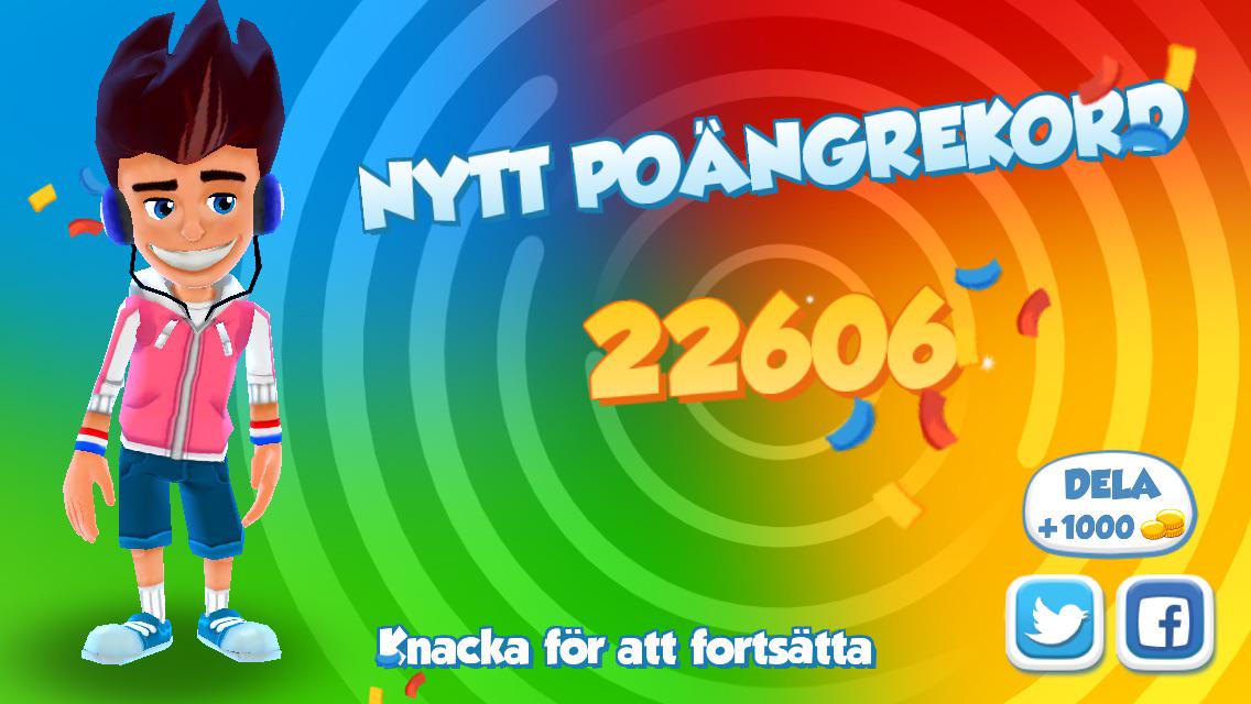 DICATII's tweet photo. Jag satte nytt rekord med 22606 poäng och skejtade 1870 meter i #SkylineSkaters. http://t.co/6GNa3fthMr http://t.co/VLH7XDl5OT