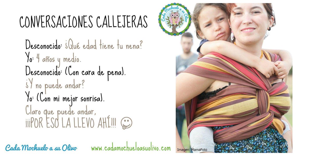 #PorteoALoGrande
"Porteamos a nuestros niños grandes cuando necesitamos ir rápido de un sitio a otro".