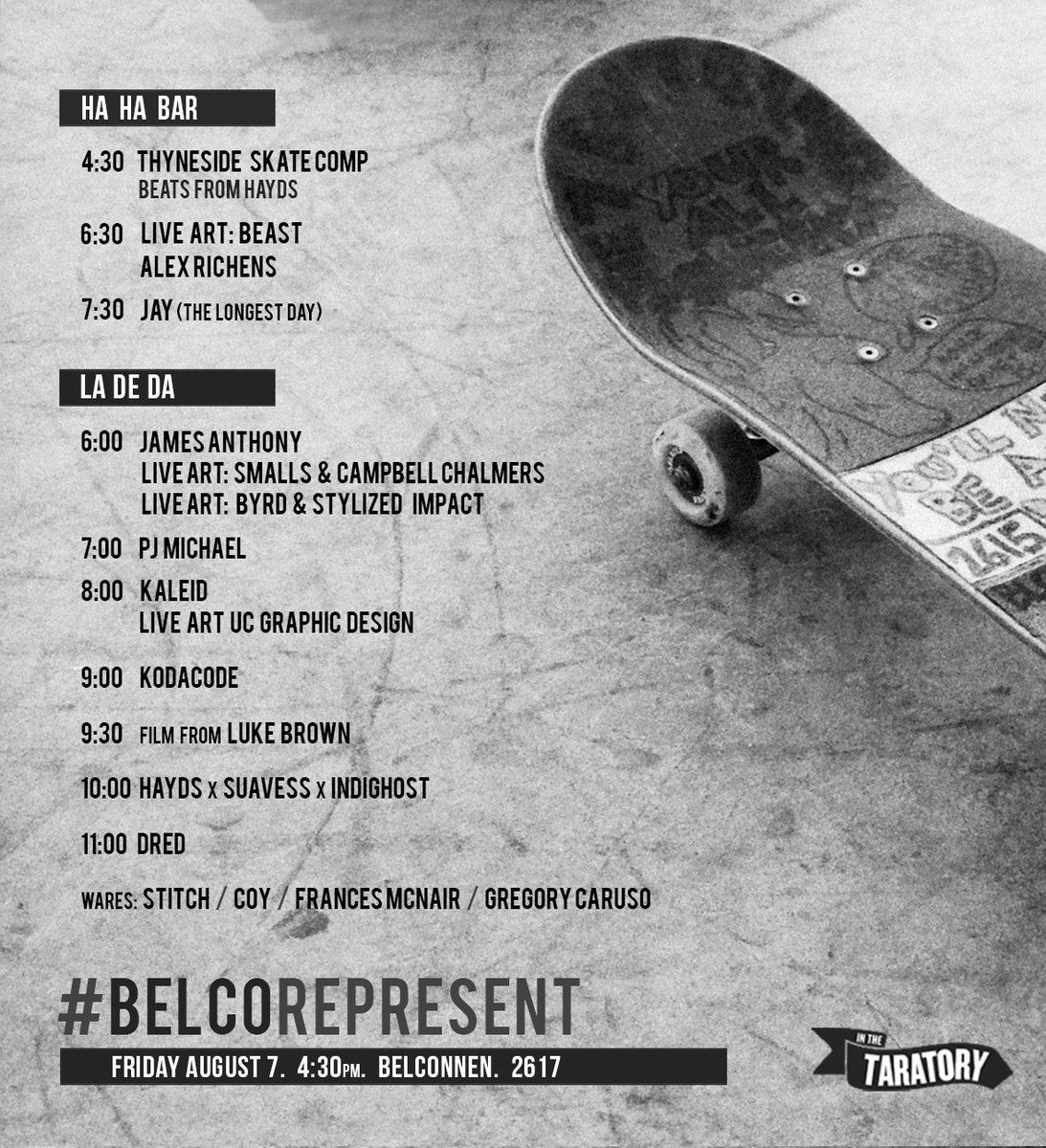 #BelcoRepresent 2; friday night at @LaDeDaCBR feat Belco's best music art and wares. #Canberra
facebook.com/events/1015309…