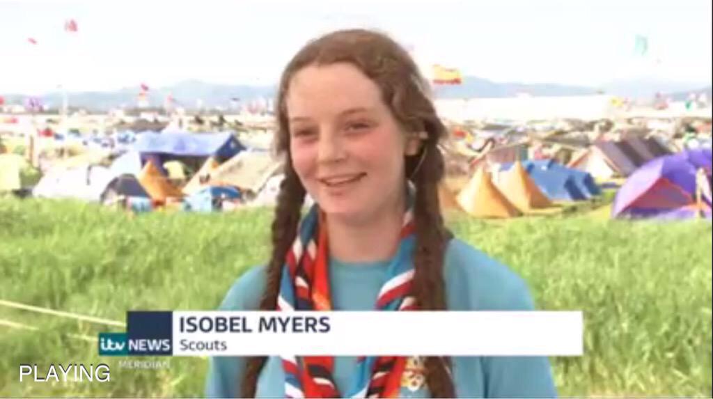 Proud to see Isobel on @itvnews talking about @wsj2015 & flying the flag for @UKScouting #wsj2015