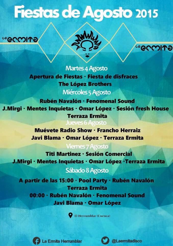 Esta noche bailamos en <a href="/LaErmitaDisco/">LaErmitaDisco</a> (El Herrumblar) @omarlono #FiestasDeAgosto