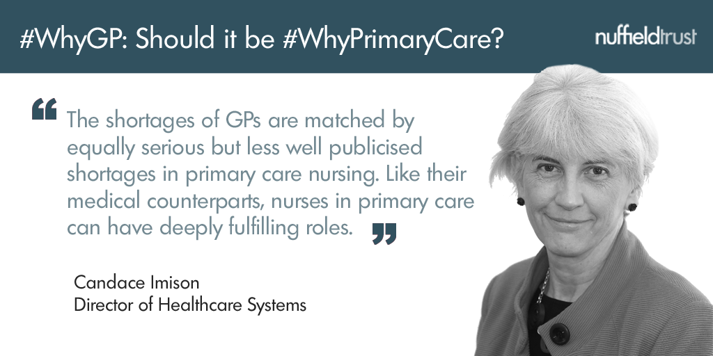 NuffieldTrust's tweet photo. #WhyGP or #Whyprimarycare? @cimison blogs on her role in the Primary Care Workforce Commission http://t.co/YlwPES0T9B http://t.co/LJBf5O1X10