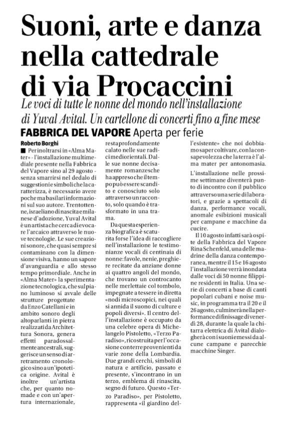 almamaterarts's tweet photo. #almamaterproject è suoni, arte e danza su @ilgiornale di Milano!  @ExpoinCitta @WEWomenForExpo @Expo2015Milano http://t.co/MoTUFsmATD
