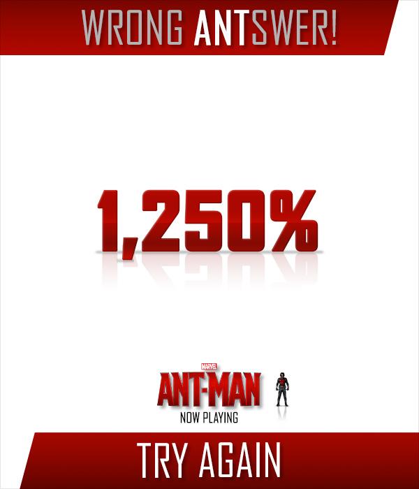 MarvelIndonesia's tweet photo. Scott Lang bisa menjadi ___% lebih kuat ketika seukuran semut.
Jawab dengan #AntManID! Clue: http://t.co/wUXuQgERZE http://t.co/Sf138WGbQw