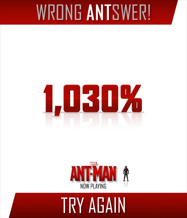 MarvelIndonesia's tweet photo. Scott Lang bisa menjadi ___% lebih kuat ketika seukuran semut.
Jawab dengan #AntManID! Clue: http://t.co/wUXuQgERZE http://t.co/Sf138WGbQw