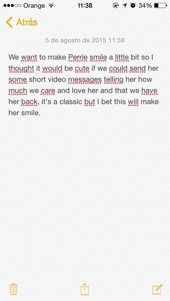 theITgirlJADE's tweet photo. HEY TAKE PART OF THE #PerrieSmileProject 🌸💕💖💪🏻
#MixersAreHereForPerrie http://t.co/Gtuvt9jWjX