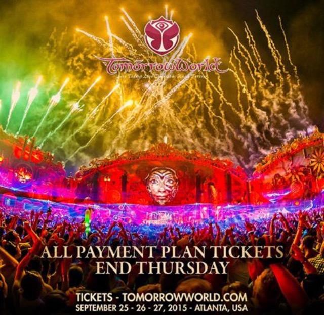 Payment plans end this Thursday! Also are you interested in working for #TomorrowWorld?