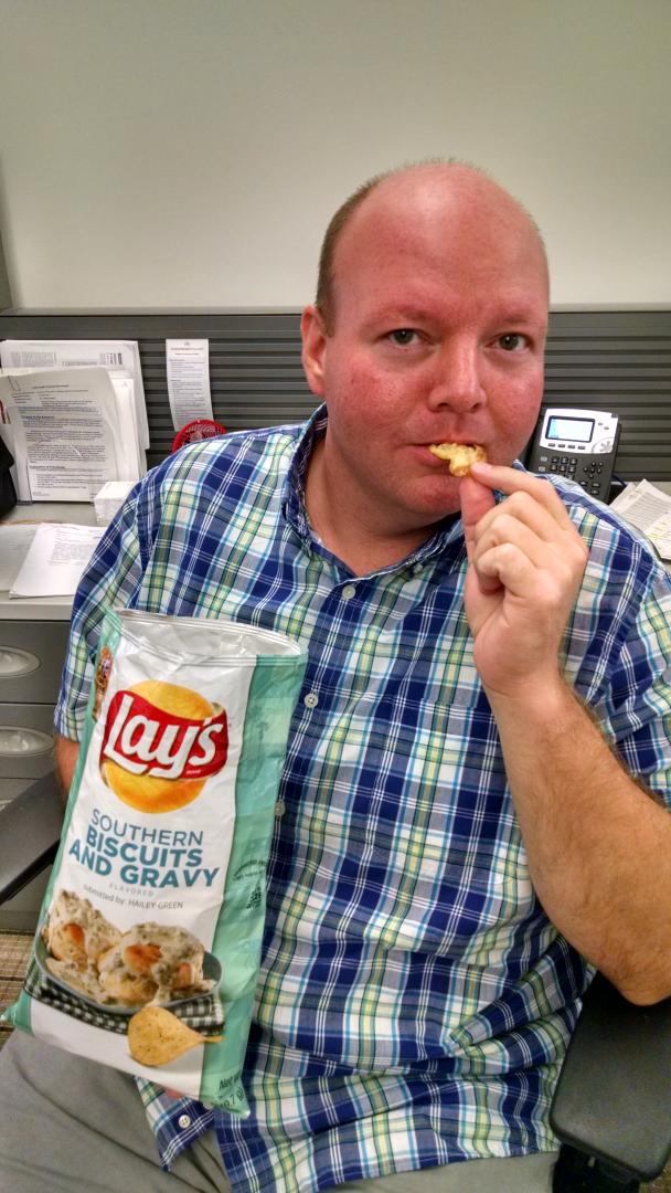 brainscientist2's tweet photo. . @LAYS #TheSouthernGentleman is your best pick to be a #FlavorAmbassador for Biscuits n Gravy! http://t.co/fXR0aSTDKI