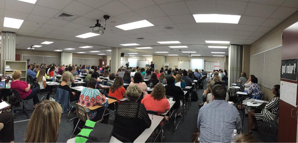 themissylee's tweet photo. Dr. Edwin Javius of @edequity, speaking to a packed house at the Elementary AP Summer Intensive #cfisd http://t.co/iPR04ITdj2