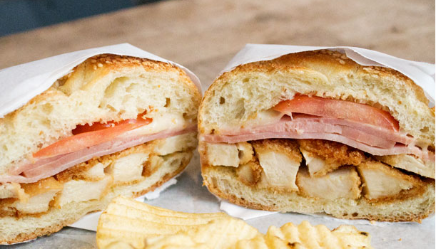 Now thats a dinner. Try our uniquely created Cordon Bleu Sandwich tonight!