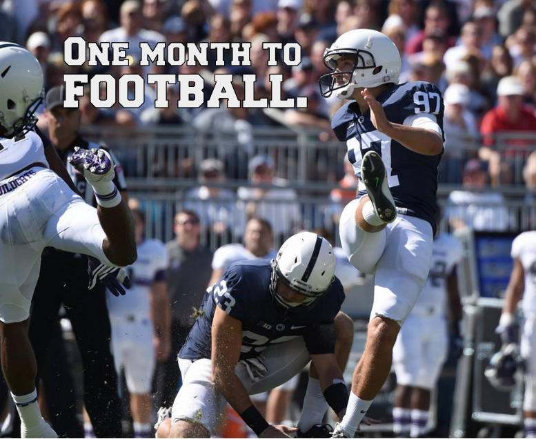 OnwardState's tweet photo. Get excited. There's just one month left until Penn State football. http://t.co/7wLM8b63LI
