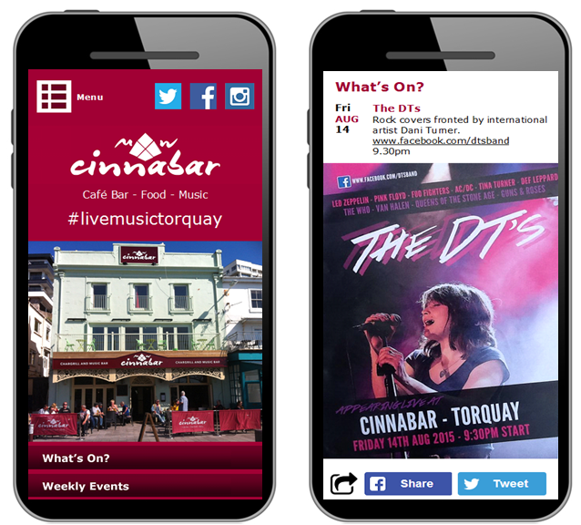 AndyBrown_UK's tweet photo. New Smartphone friendly website for @TorquayCinnabar take a look http://t.co/gD1CKvilDy #livemusictorquay #Torquay http://t.co/3WDhrReeaW