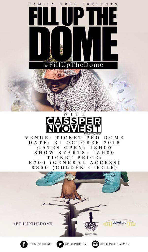GALXBOY's tweet photo. #FillUpTheDome 31 October 2015 Tickets out at @Ticketpros found at any Postnet,Jet,Jet Mart&amp; Edgars stores. http://t.co/o9ZcSttUrF