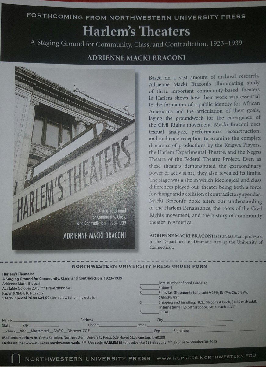 AMackiBraconi's tweet photo. Want to purchase a copy of my forthcoming book? Order online: http://t.co/XRmYmv6WcE, use code HARLEM15 for discount http://t.co/HUTLO72GfQ