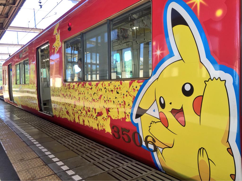 名鉄ポケモンおでましトレイン 名古屋に758の超絶かわいいピカチュウ