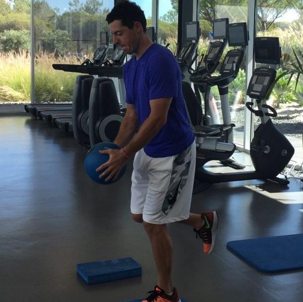 GolfCentral's tweet photo. No crutches. No cast. No ankle tape. Rory McIlroy just posted an encouraging workout clip: http://t.co/W15Q8DDllX http://t.co/Nhzdn91Bsq