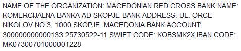 Поплави во Македонија/Floods in Macedoniа
ckrm.org.mk/?p=3102  
Фонд за солидарност/Bank Account
#ЦрвенкрстНаРМ