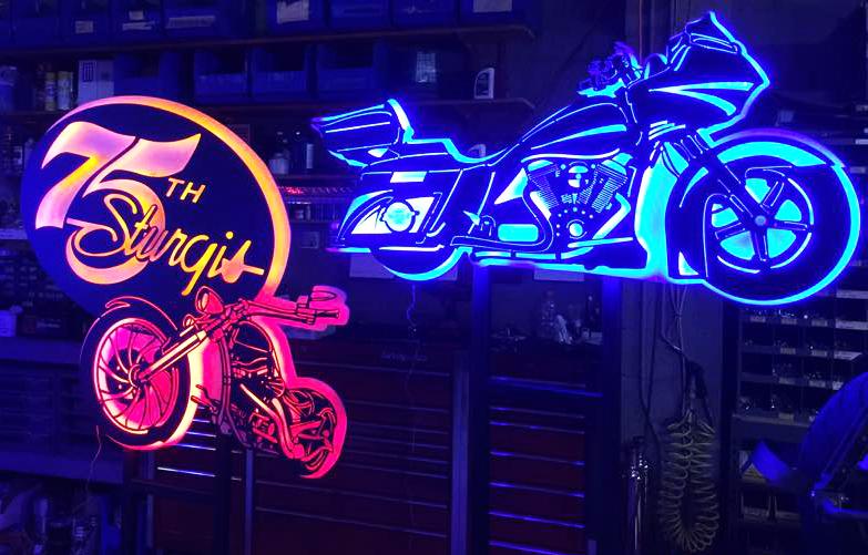 Old_Jim_Customs's tweet photo. #Sturgis2015  and @Old_Jim_Customs has a few KILLER  LED signs being displayed by the one and only @BaggerNation !! http://t.co/NL9JkPiQ4K