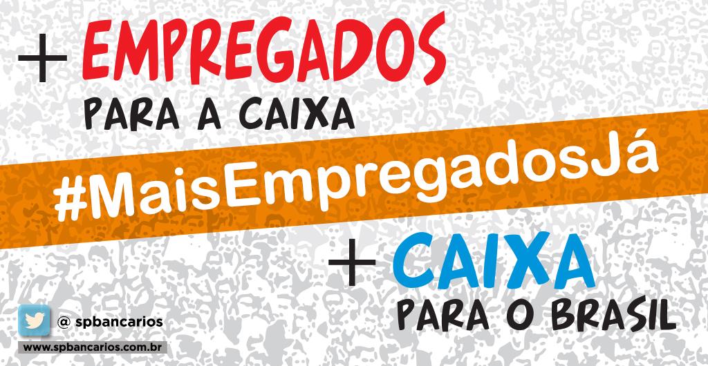 spbancarios's tweet photo. Amanhã é dia de luta por + empregados na @Caixa.Vem com a gente na hashtag #MaisEmpregadosJá http://t.co/uUVASy2ksj http://t.co/Ts0zE4fUxH