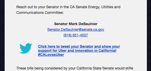 SenDeSaulnier's tweet photo. I've always said....the best #TwitterMarketing happens within 0.1 Miles of Uber's Corporate Headquarters. http://t.co/HK0SId9Hg9