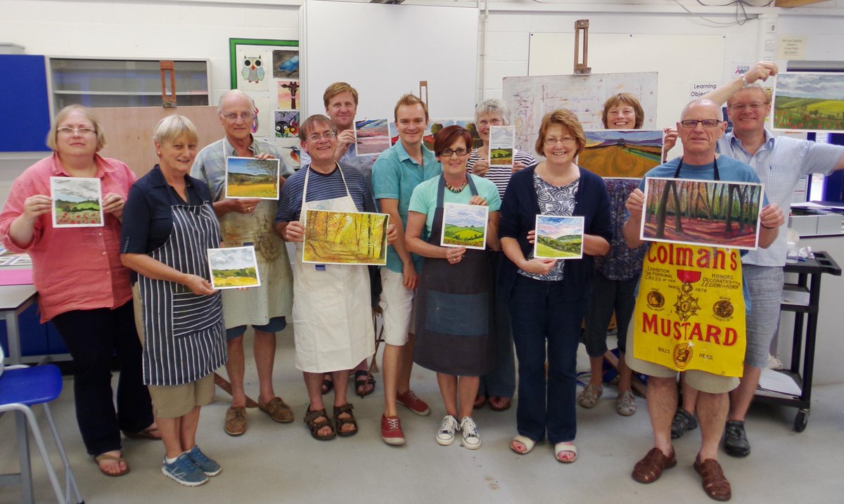 BuckinghamSS's tweet photo. The Landscape Painting in Oil group from Buckingham Summer School with their favourite work and tutor @PDKeegan http://t.co/MoSF9XkL92