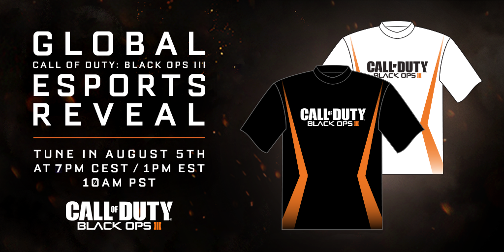 CallofDuty's tweet photo. Only one hour to go. Tune into the #BlackOps3 eSports livestream at 10am PST: http://t.co/jVCxm9I3pO #BO3eSports http://t.co/Ze9QLwakDD