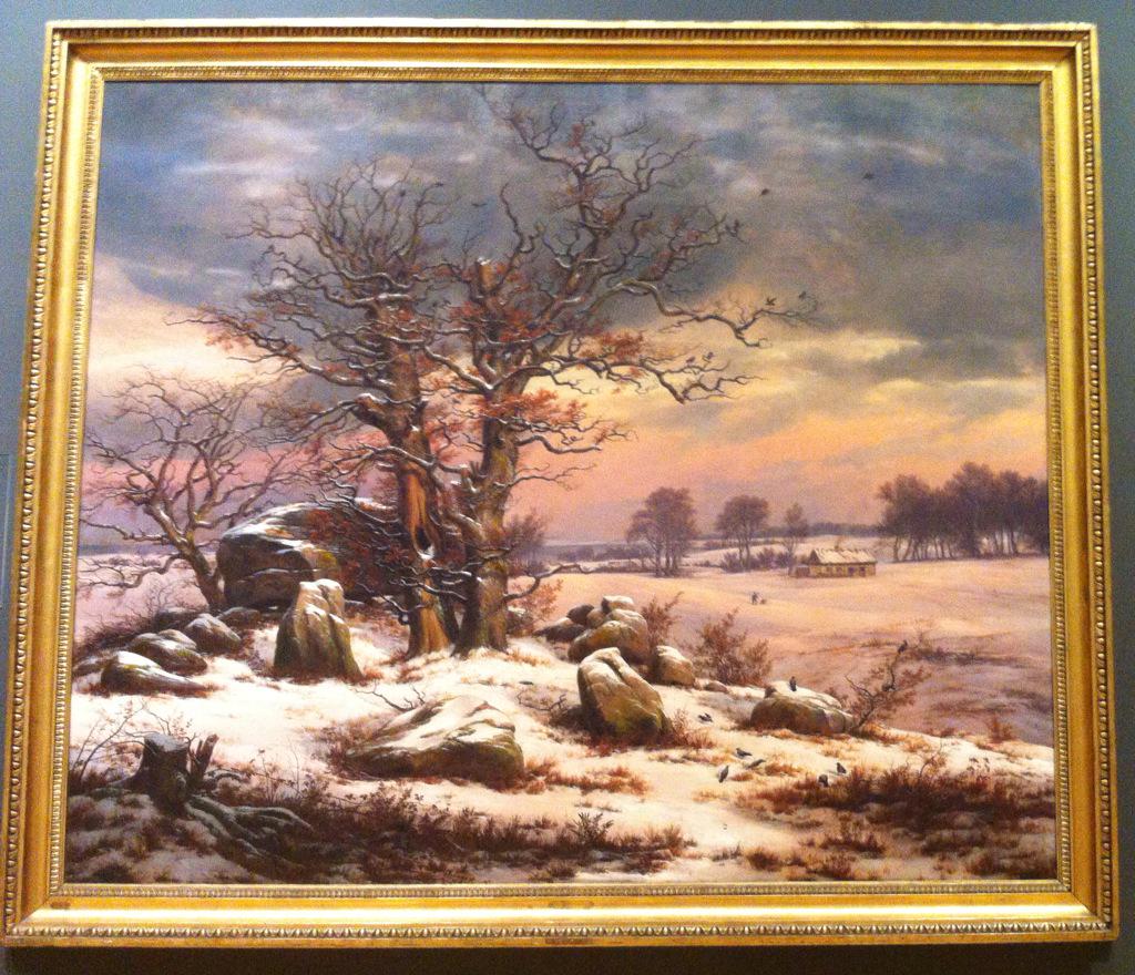 Johan Christian Dahl, Vinterlandskab ved Vordingborg, Denmark, 1829. #danksognordiskkunst #mendelssohn #embadalit