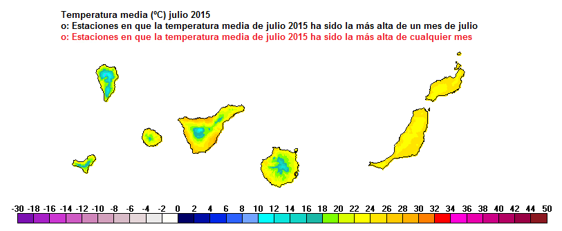 crballesteros's tweet photo. #julio2015 ha sido en muchas estaciones de @AEMET_Esp el mes más cálido de su serie de datos http://t.co/5GAlHVENyu http://t.co/PtAc7Qy4SD