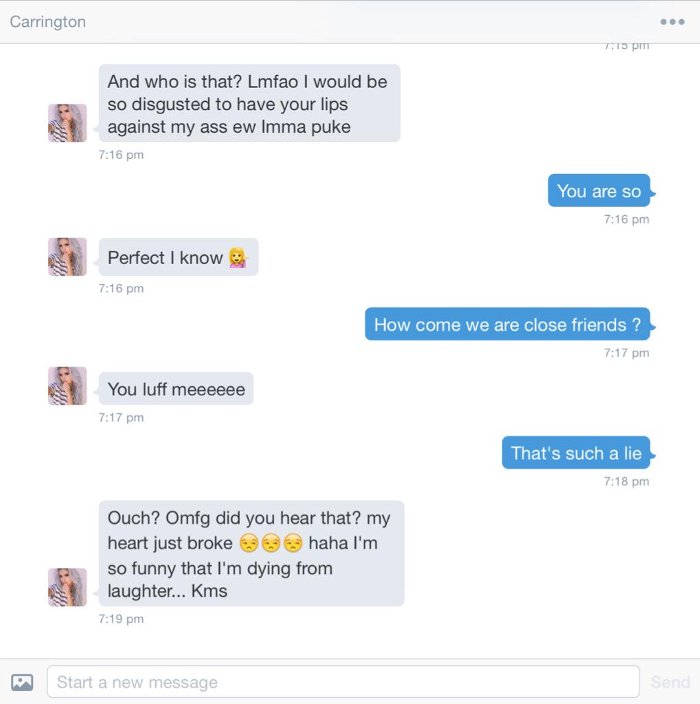 Conversations with Carrington be like