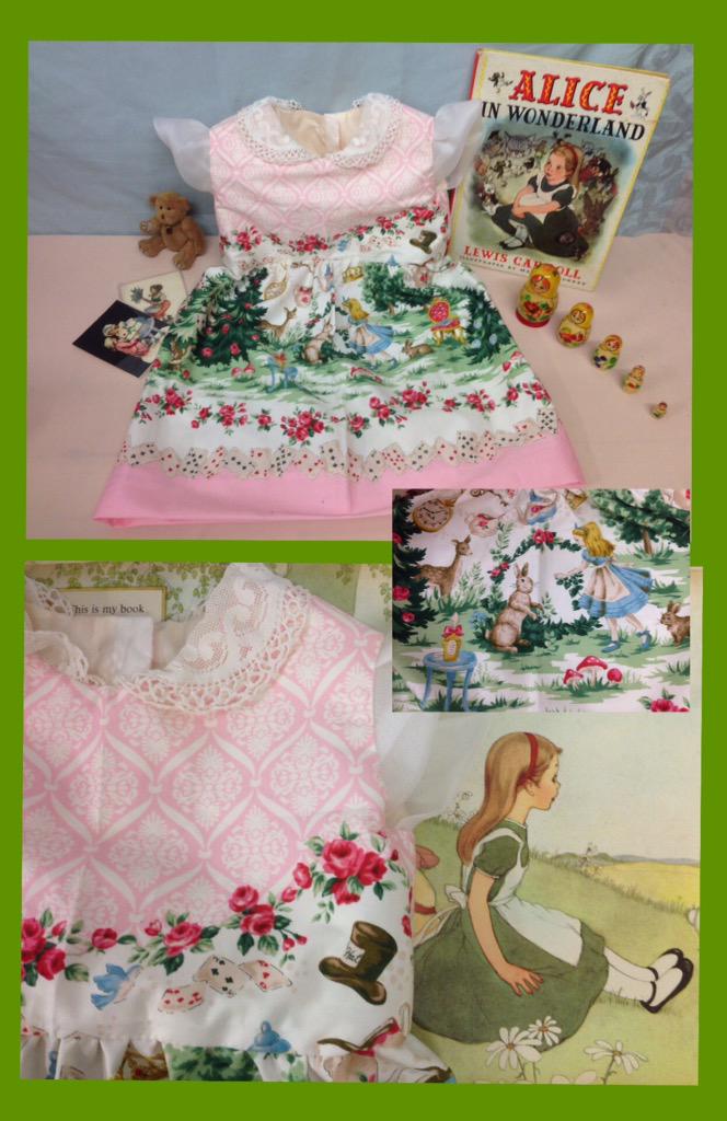 valeriemoonuk's tweet photo. I just made this lovely #aliceinwonderland dress for my youngest client, 1 year old #madhatterparty @WoodStreetMarke http://t.co/9RG0fj09u0