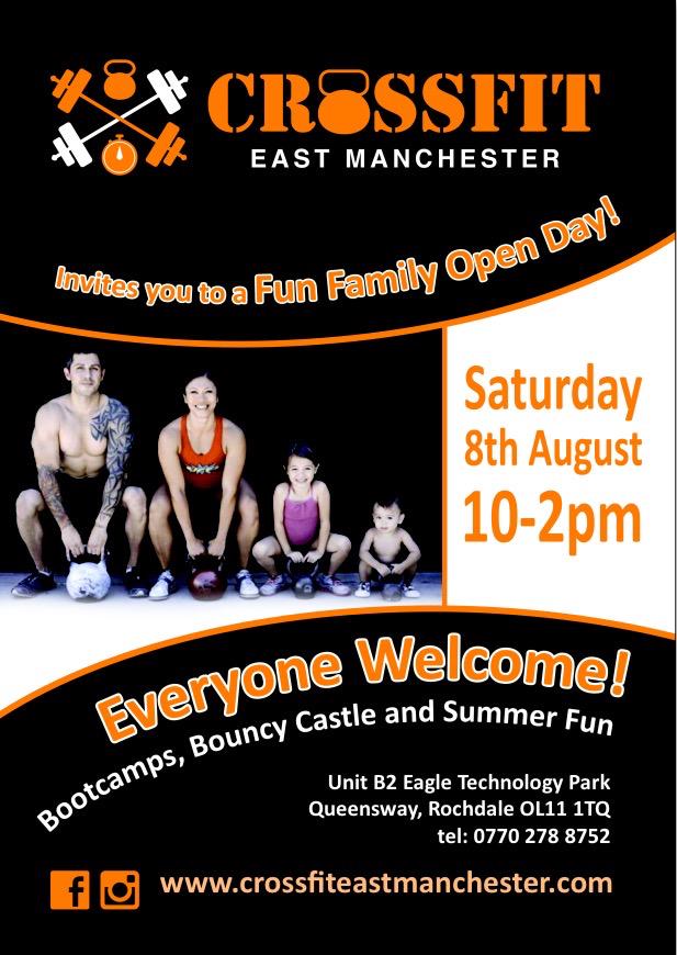 CFEM16's tweet image. This Saturday! Get down to #crossfiteastmanchester #funday #freetrial #familyday #haveago #crossfit #rochdale