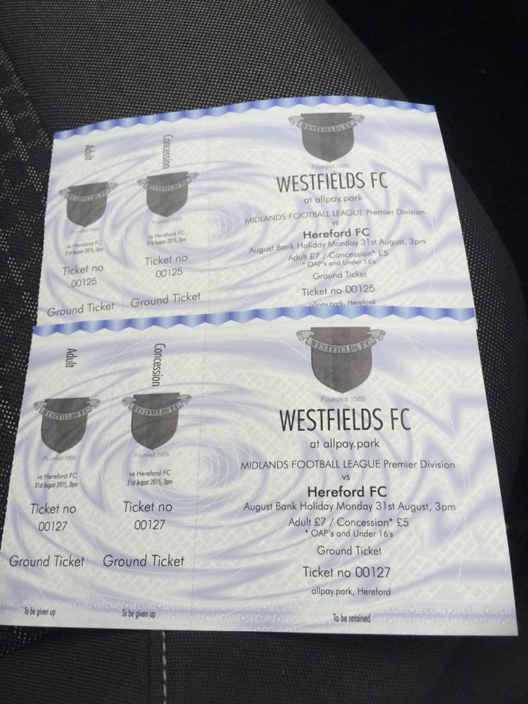 WIN two tickets to <a href="/Westfieldsfc1/">Westfields FC</a> vs. <a href="/HerefordFC/">HerefordFC</a> on Bank Holiday Monday. Simply RT this post to enter! #HFC #WFC