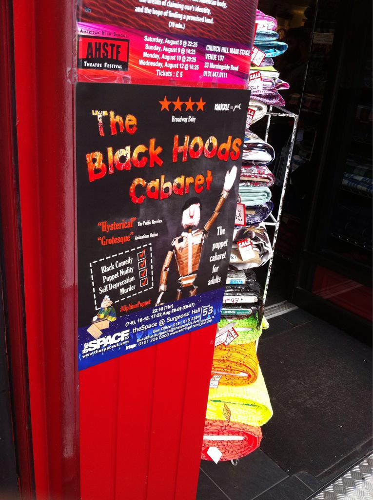 KnuckleandJoint's tweet photo. Posters are up and we are ready for launch @edfringe #upyourpuppet http://t.co/1FAKA03cLr
