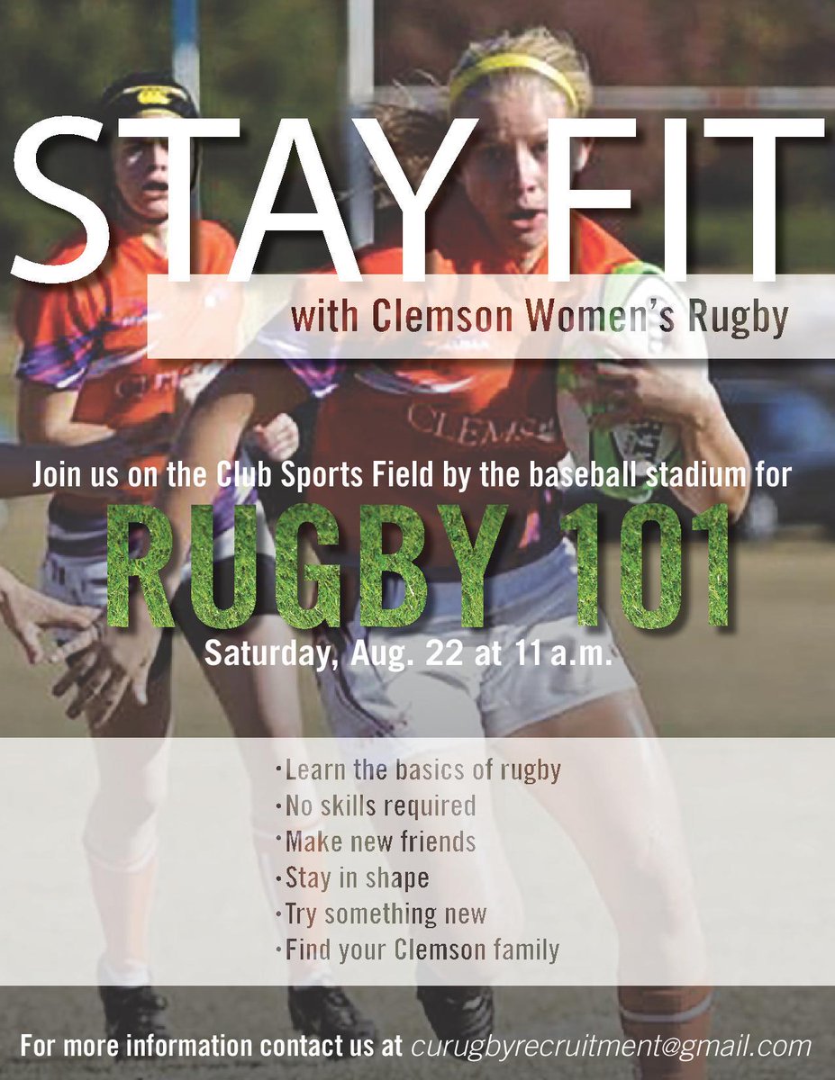 clemsonwrugby's tweet photo. Rugby 101! Come check us out! Try something new! http://t.co/OwSODEBPS3