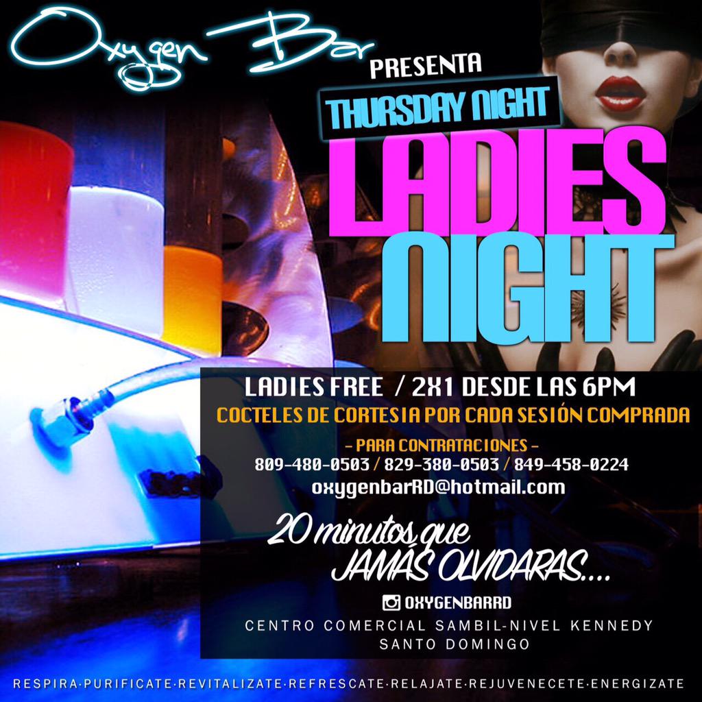 oxygenbarRD's tweet image. Este jueves 06 tendremos nuestro ladies night donde las mujeres serán las protagonistas de la noche tendremos 2x1