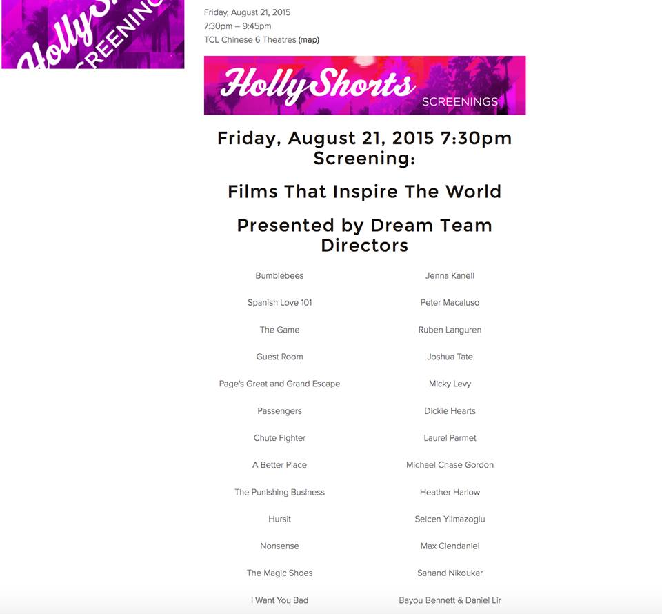 DreamTeamFilm's tweet photo. PRESENTING SCREENING: Films that Inspire the World block @HollyShorts! CLICK FOR DETAILS &amp; TIX http://t.co/YZ3s2iemF8 http://t.co/RhUiNXvmPM
