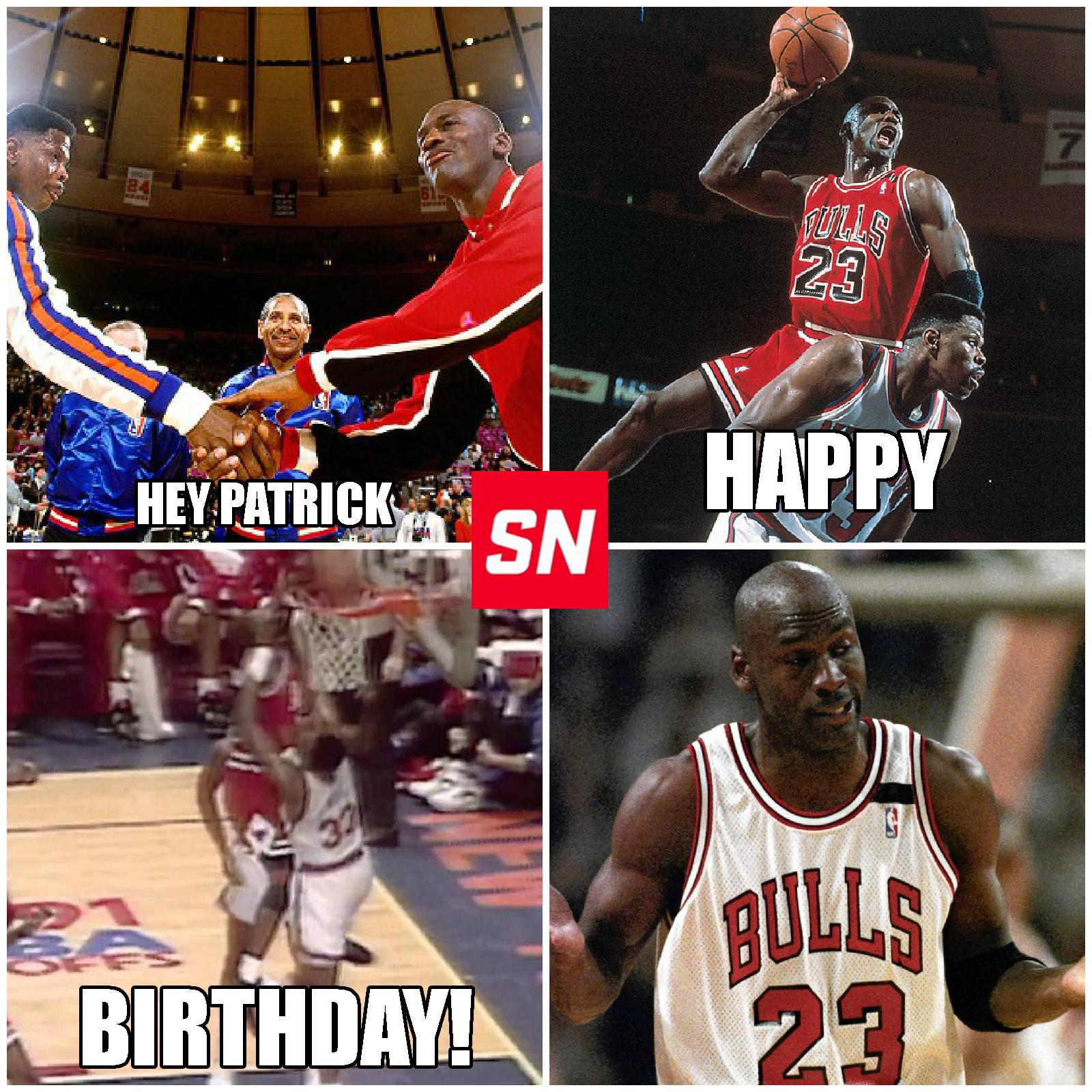 Michael Jordan would like to wish Patrick Ewing a very happy birthday. 